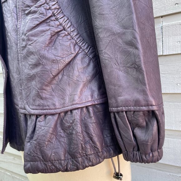 Women's Purple Leather Danier Jacket - Picture 6 of 8